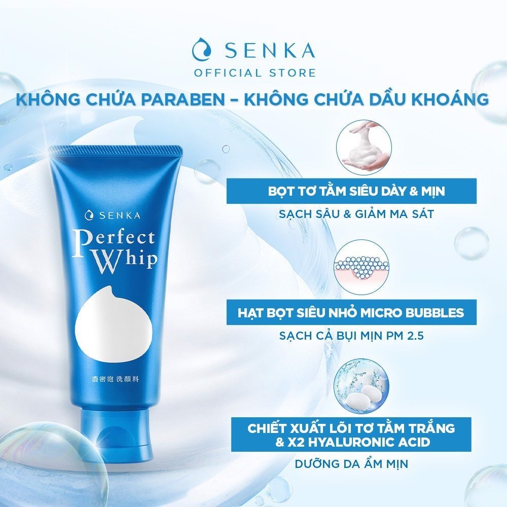 Sữa rửa mặt Senka Perfect Whip 120g-Nhật Bản
