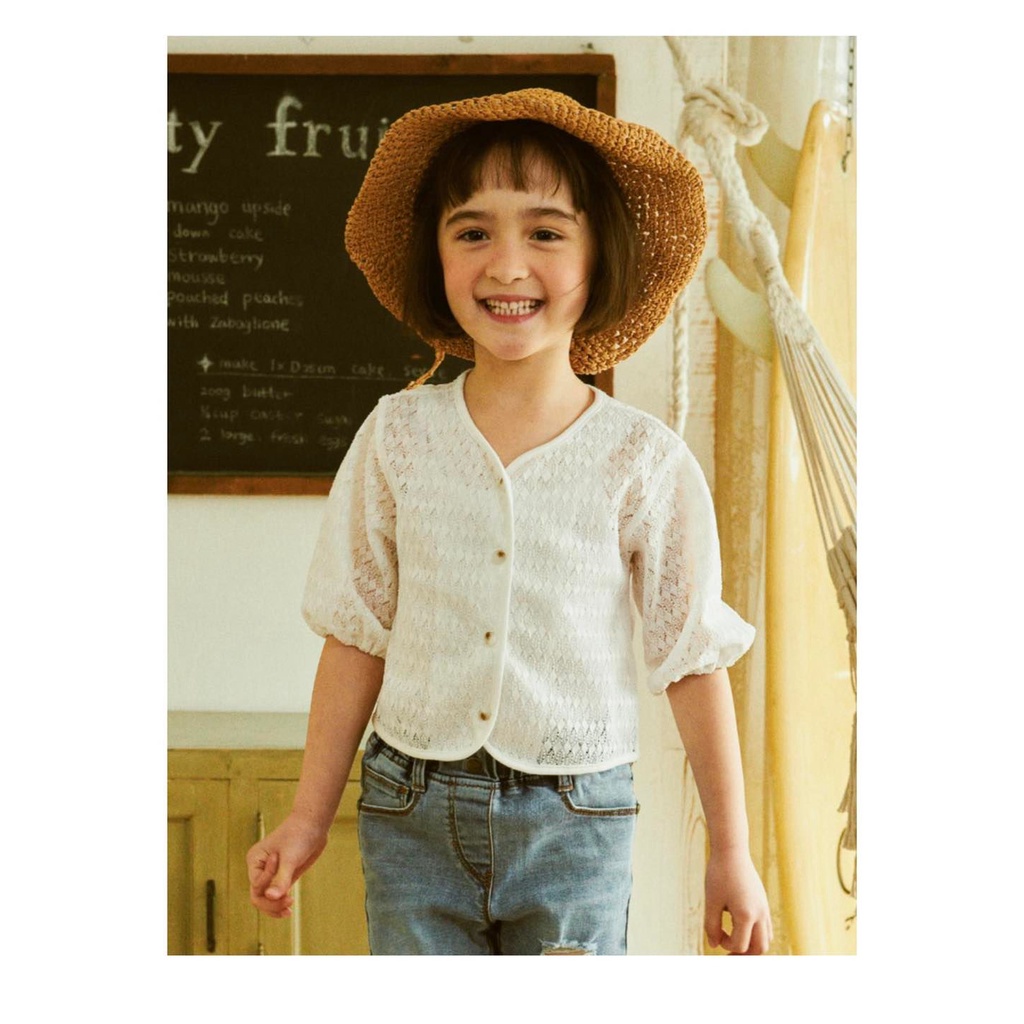 Cardigan toto ren trắng