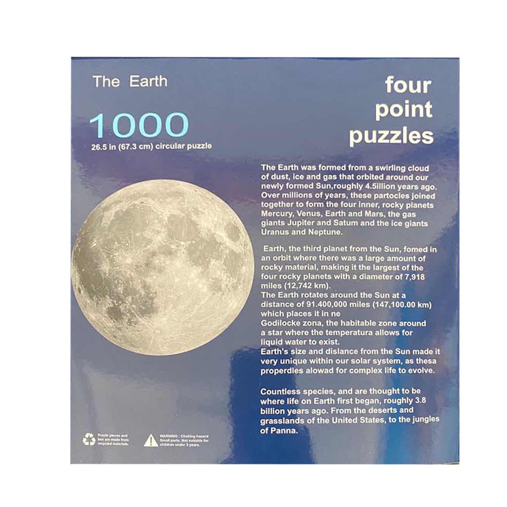 Bộ Đồ Chơi Ghép Hình 1000 Miếng Tạo Hình Trái Đất/Mặt Trăng Tròn Dành Cho Trẻ Em Và Người Lớn