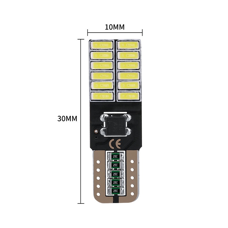 Bóng LED T10 W5W 24 mắt, chip 4014 gắn biển số, đèn nội thất Ô Tô, xe máy