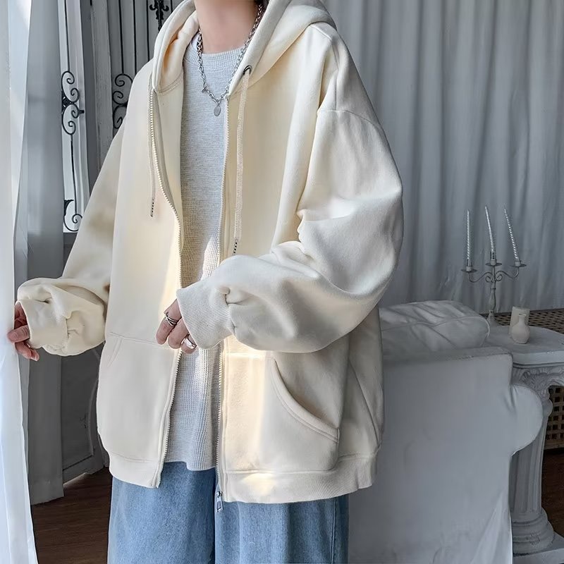 【Five colors】Áo Khoác hoodie Màu Trơn unisex simple áo hoodie form rộng thời trang hàn quốc áo hoodie nam nữ