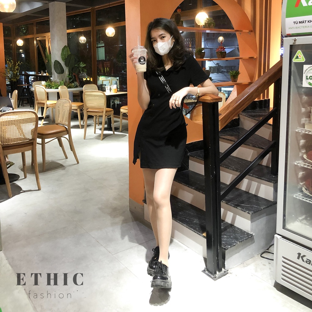 Đầm Polo Váy Xẻ Cúc Cho Nữ Sang Chảnh Hàn Quốc (ảnh thật) | BigBuy360 - bigbuy360.vn