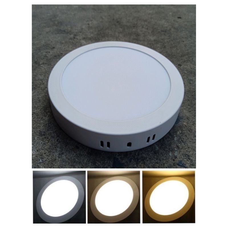 Đèn Led Panel Mâm Ốp Nổi 12w 3 chế độ màu . phi 170