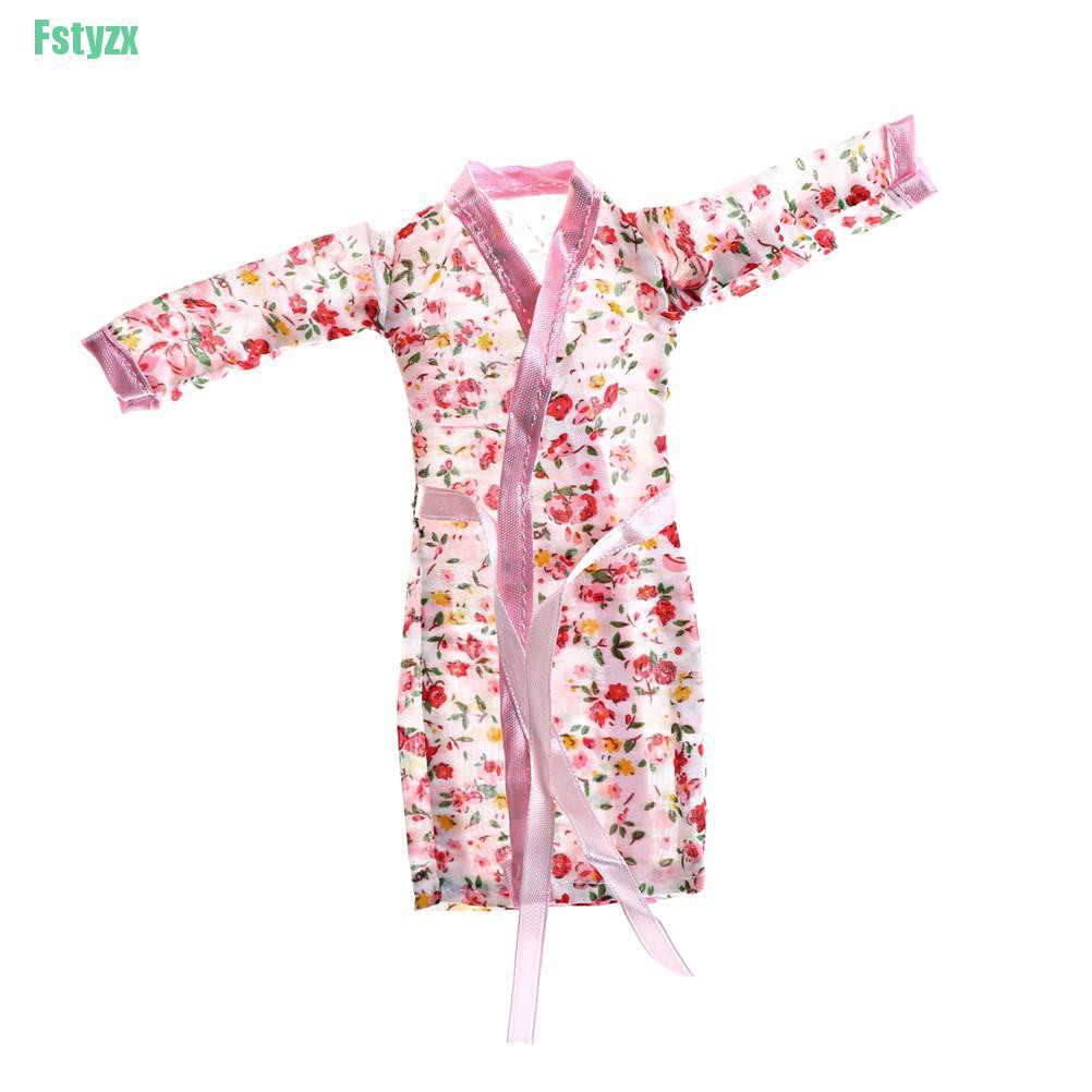 fstyzx Handmade Doll Clothes Flower Printed Pajamas Sleepwear for Doll Accessory