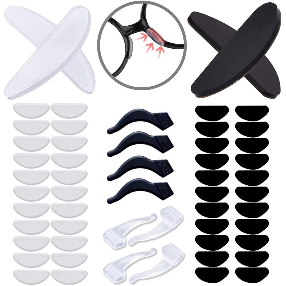 Set 5 Cặp Đệm Mũi / Mắt Kính Bằng Silicon Mềm Tự Dính Thoải Mái Chống Trượt