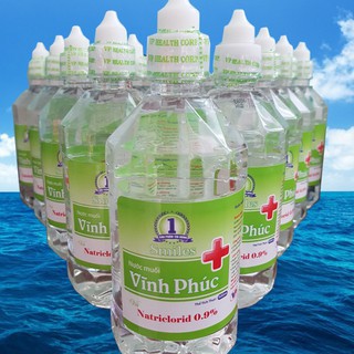 [Nowship - Grab HCM] Thùng 12 Chai Nước Muối Súc Miệng Vĩnh Phúc Natri Clorid 0.9% (Chai 1 Lít)