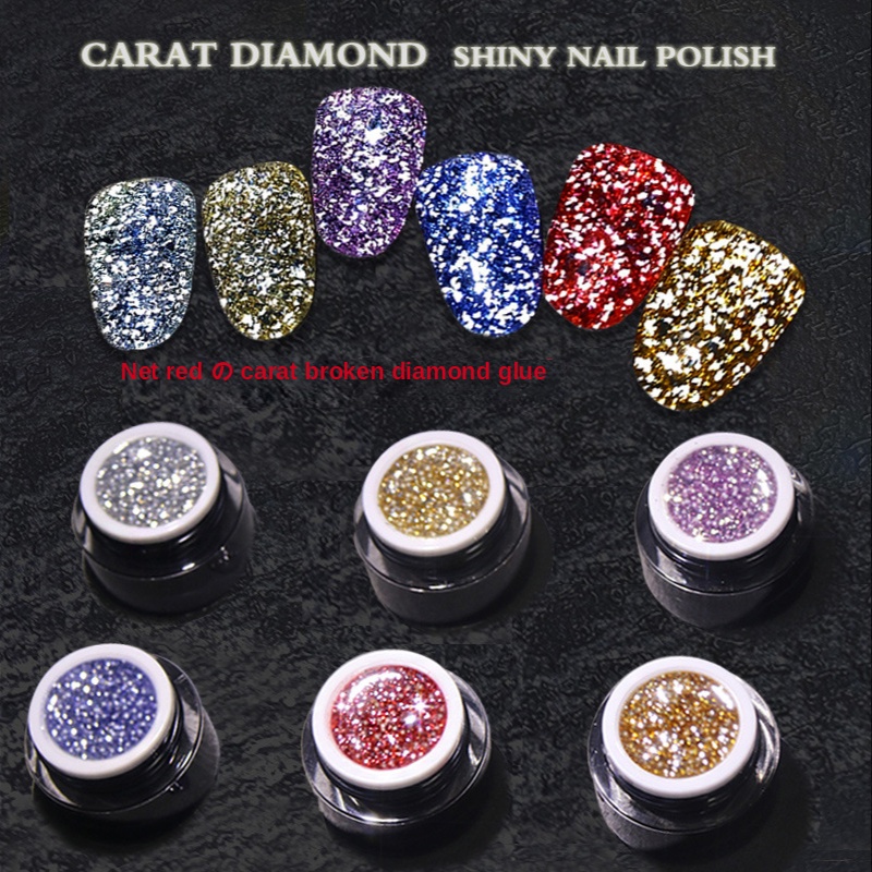 Keo dán kim cương nghiền đầy sao / Làm đầy gel móng tay bằng đèn chiếu / Carat keo kim cương nghiền