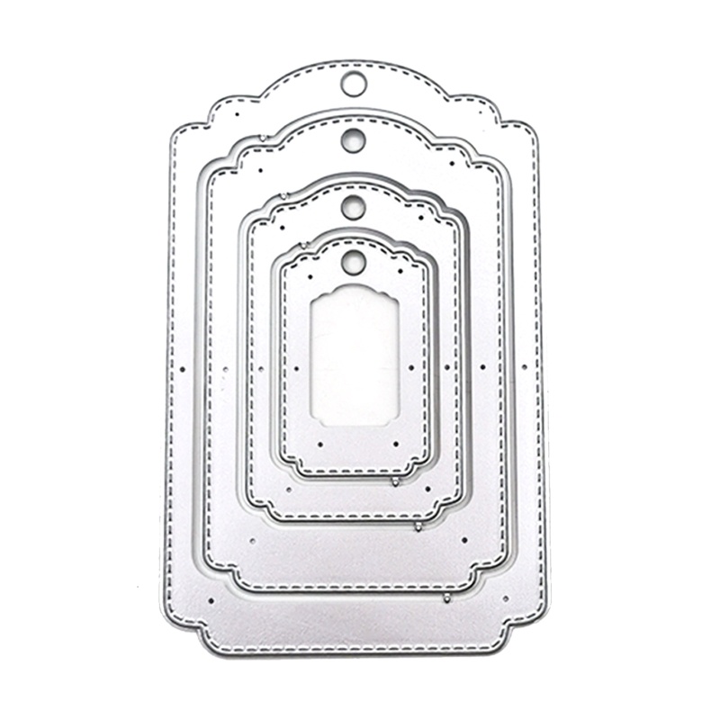 1 Khuôn Cắt Giấy Kim Loại Bạc Hình 3D Thủ Công DIY