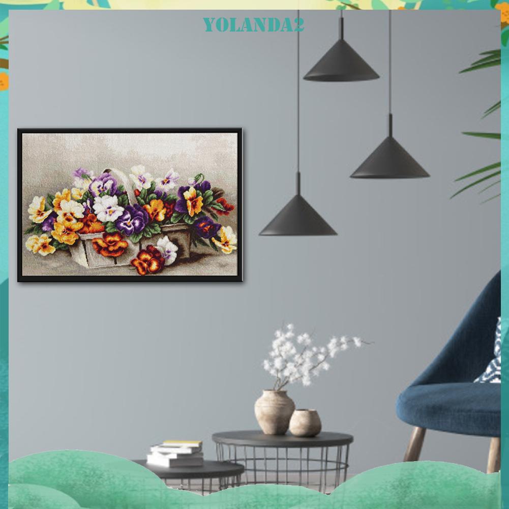 Toàn Bộ Bộ Tranh Thêu Chữ Thập Thủ Công 11CT Hình Giỏ Hoa