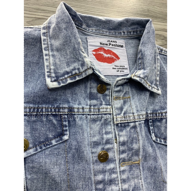 Áo Khoác Jeans Croptop Thêu NICE TO YOU ( ảnh thật ) | BigBuy360 - bigbuy360.vn