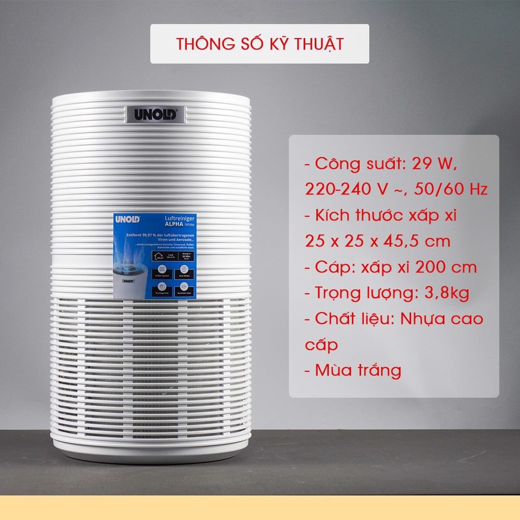 Máy lọc không khí Unold 87210 [Hàng Đức chính hãng]