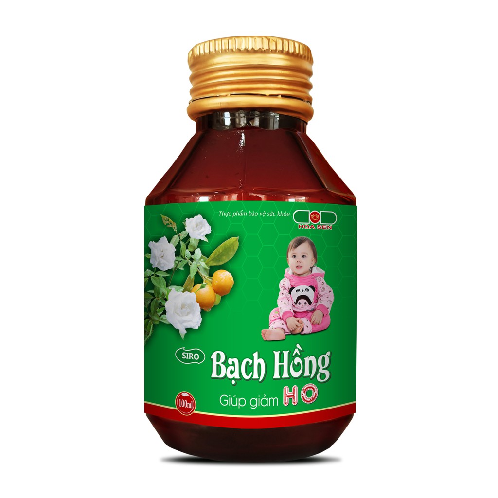 Siro HO BẠCH HỒNG - Với hoa Hồng bạch giúp: Mát họng, dịu ho, giảm khò khè