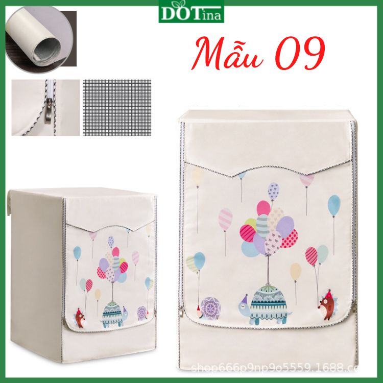 Vỏ bọc máy giặt cửa ngang, áo trùm vải bạt bền chống mưa nắng Dotina FL06