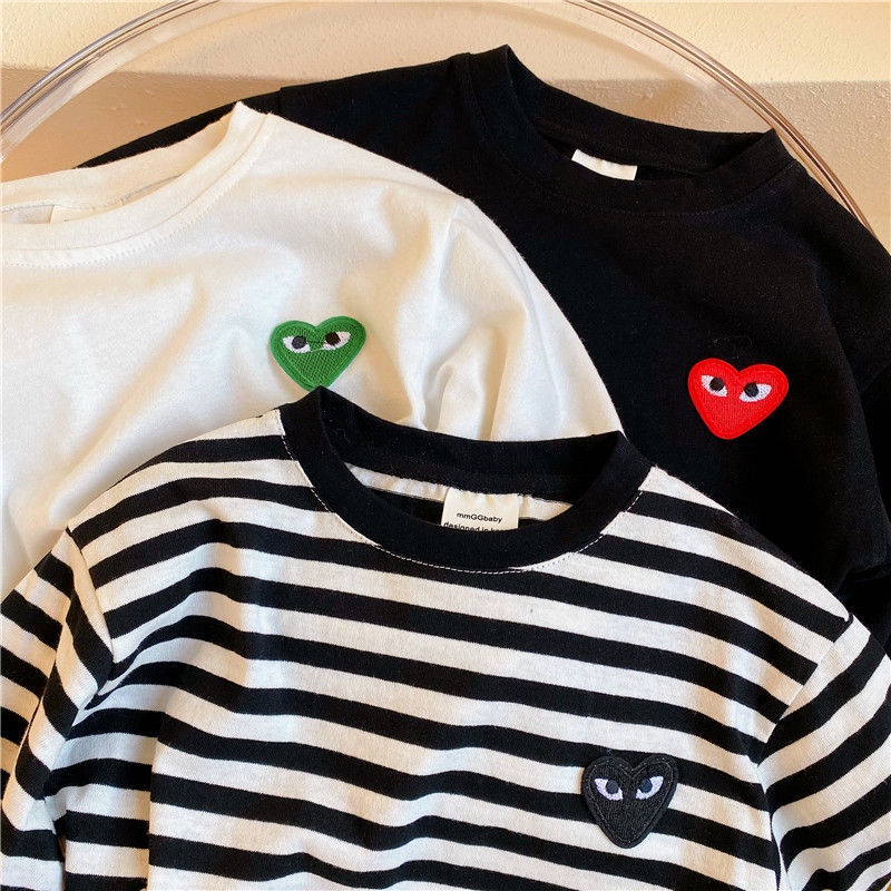 Áo Thun cotton Tay Dài Thêu Hình Trái Tim Thời Trang Mùa Thu Dành Cho Bé Trai Và Bé Gái 2022