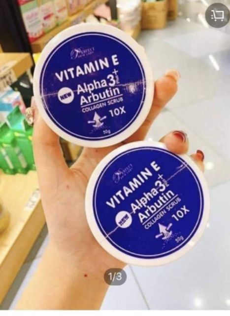 Kem tẩy da chết mặt, tẩy tế bào chết face vitamin e alpha arbutin 10x collagen Thái Lan 50g giúp dưỡng ẩm da, trắng da