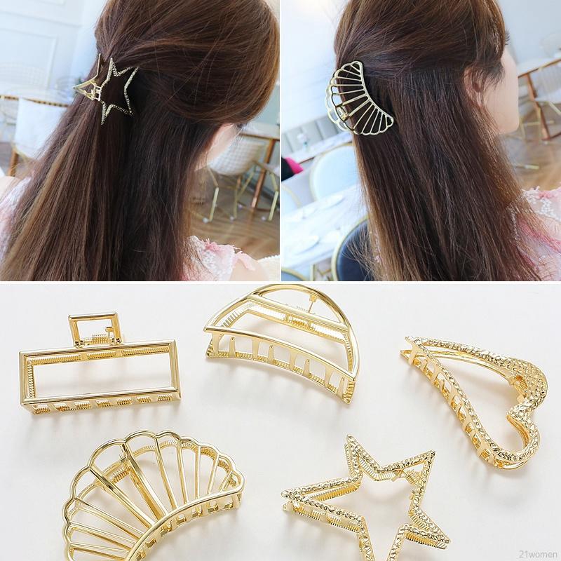 Kẹp tóc kim loại thiết kế đơn giản thời trang cho nữ
