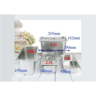 Khay buffet inox 1/4 cao cấp nhiều size|inoxcenter86