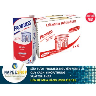 SỮA TƯƠI PROMESS NGUYÊN KEM 1L/ THÙNG 6 HỘP