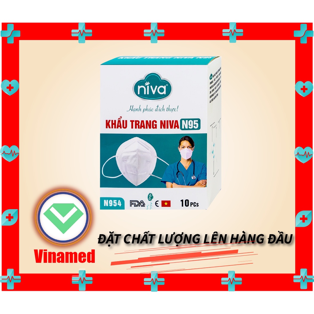 (10 chiếc/hộp) Khẩu trang y tế N95 hãng Niva