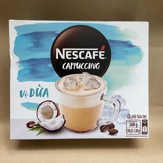 Cà phê hoà tan Nescafe Cappuccino Vị Dừa mẫu mới