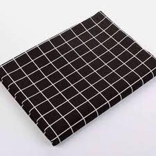 Vải canvas vải bố tho caro đen chụp hình trải bàn trang trí decor
