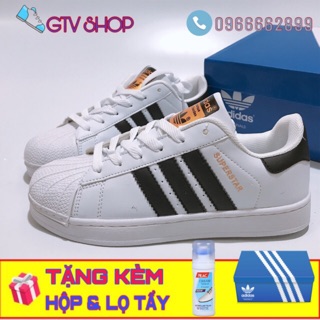 [tặng hộp và lọ tẩy - giày thể thao nam nữ mũi sò đen trắng 36-43. .