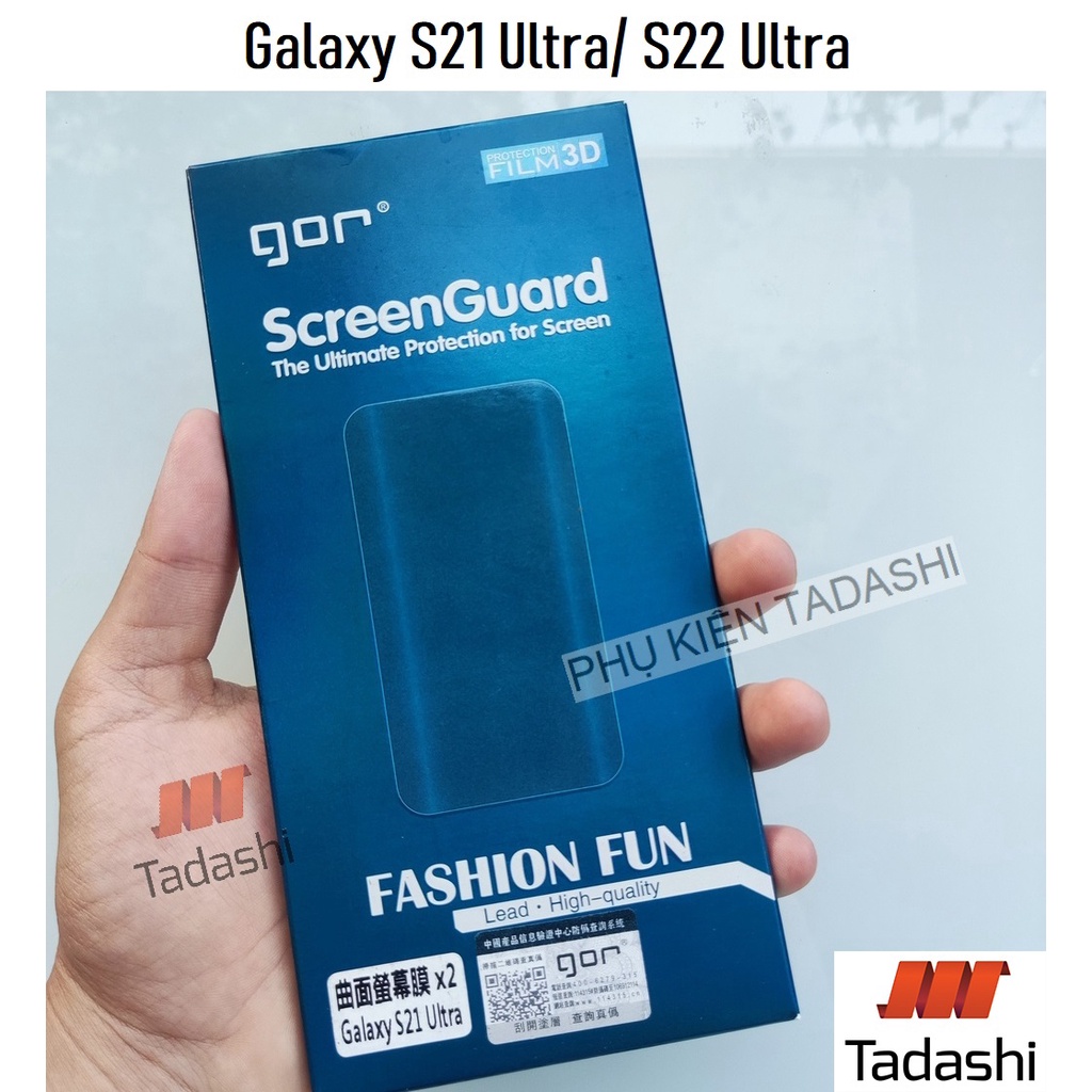 Bộ 3 Miếng Dán Dẻo Gor Samsung S22 Ultra, S21 Ultra, Note 20 Ultra Dán Full Màn 3D, Trong Suốt Bo Viền Cong - Hãng Gor
