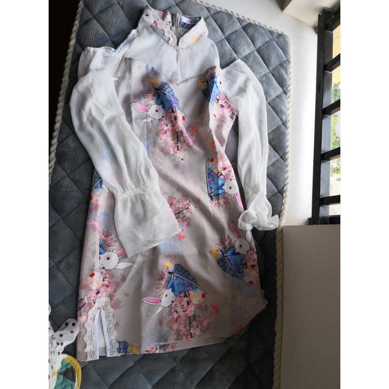 [Sẵn Hàng]♥️Đầm,Váy Sườn Xám Thỏ Cách Tân(ảnh thật)Size S,M,L | BigBuy360 - bigbuy360.vn