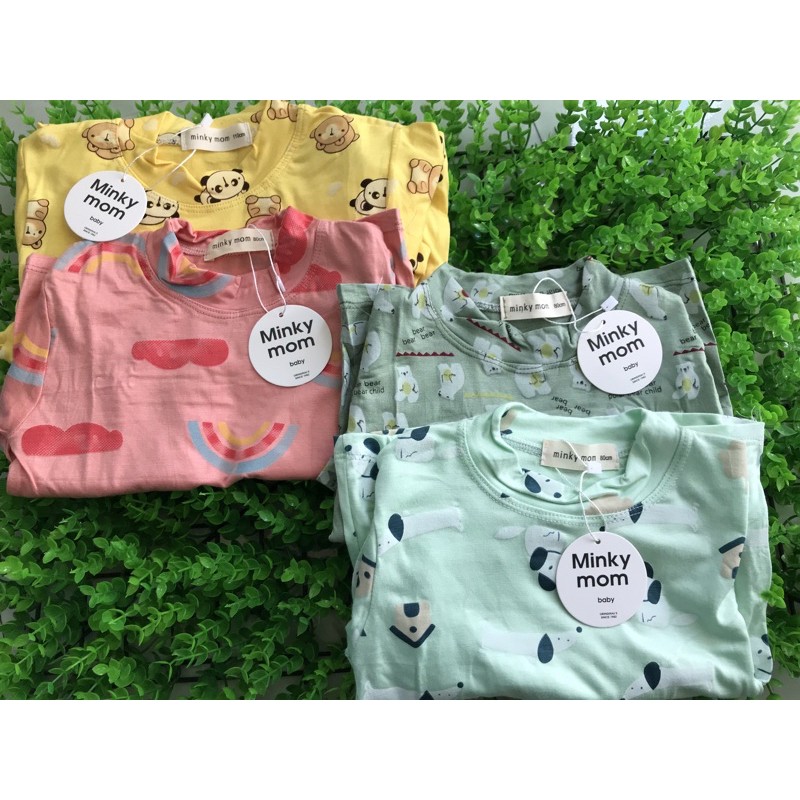 Bộ thu đông cotton cổ cao Minky Mom cho bé