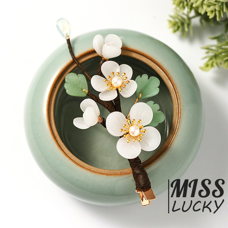 Trâm Cài Tóc Hình Hoa Đính Ngọc Trai Thanh Lịch Cho Nữ