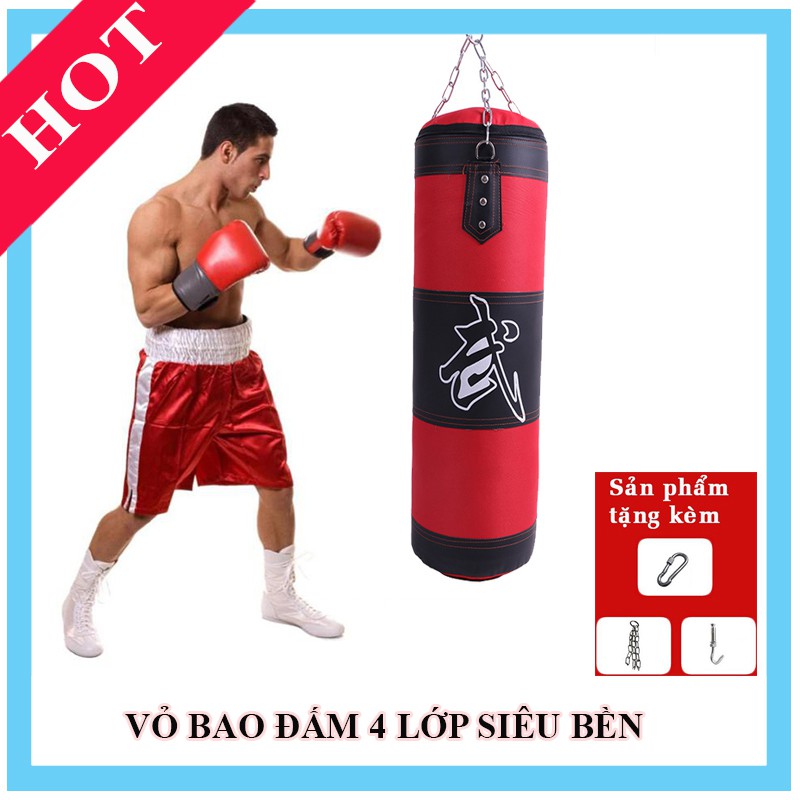 HOT  🎁 Bao đấm boxing 3 lớp cao 100cm không ruột ⚡FREESHIP⚡Bao đấm boxing chưa nhồi 1m giá rẻ