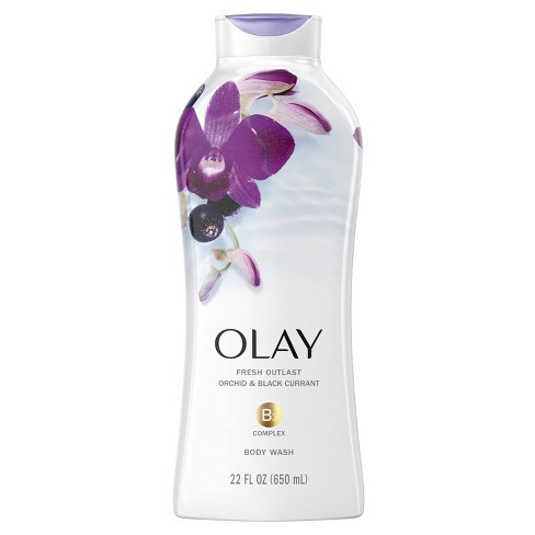 Sữa Tắm Dưỡng ẩm mềm mịn Olay Fresh Outlast - Orchid & Black Currant 650ml - Mẫu Mới