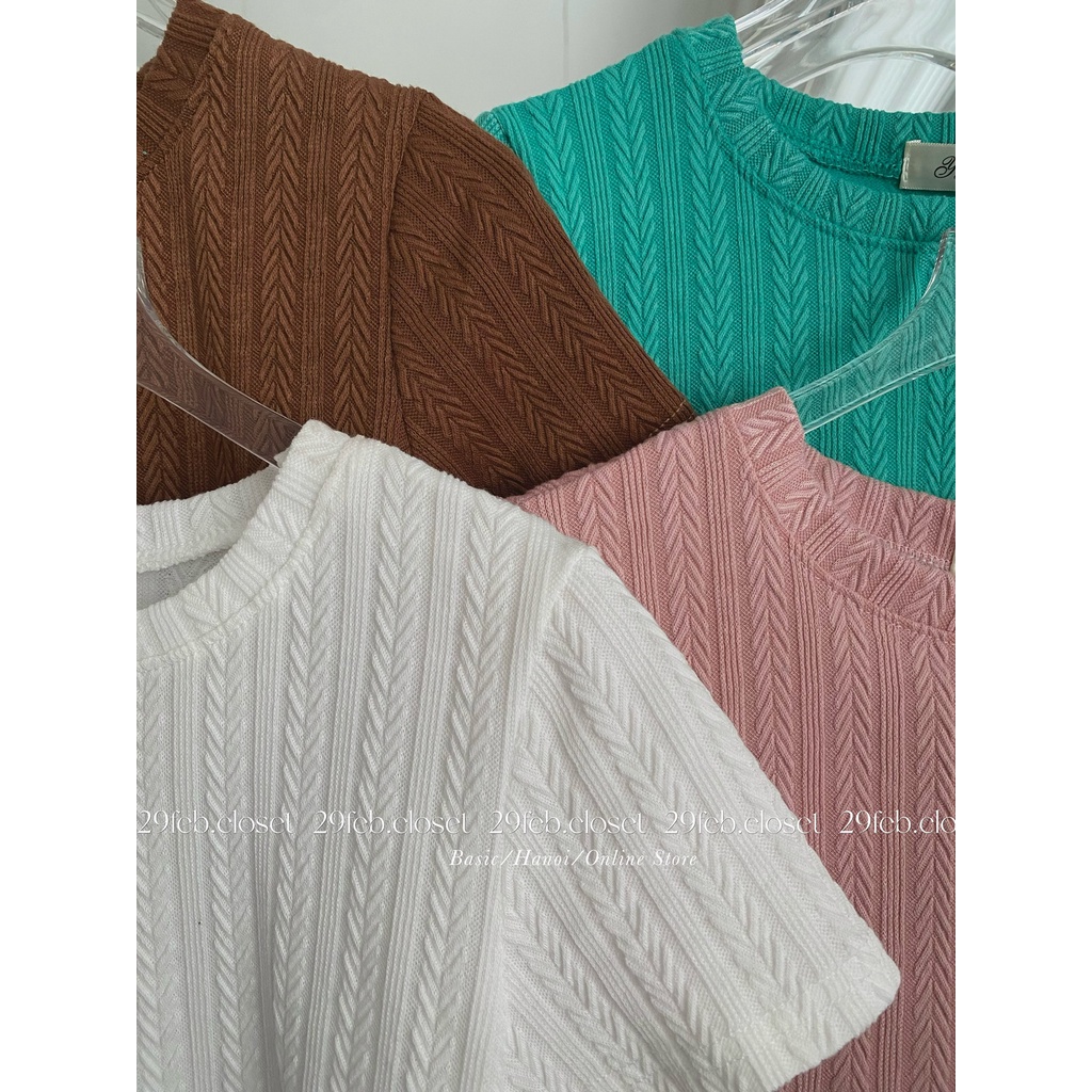 [Ảnh thật/Video] Áo thun len gân vạt bầu - 29feb.closet - A61