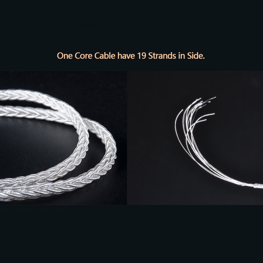 Dây Cáp Tai Nghe 8 Lõi Mạ Bạc Hua Kbear 2.5 / 3.5mm 2pin / Mmcx