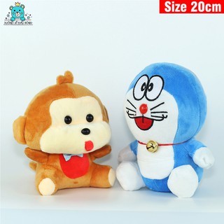(CHỈ BÁN SỈ) Gấu bông Doremon xanh size 20cm chất nhung mềm mại dễ thương