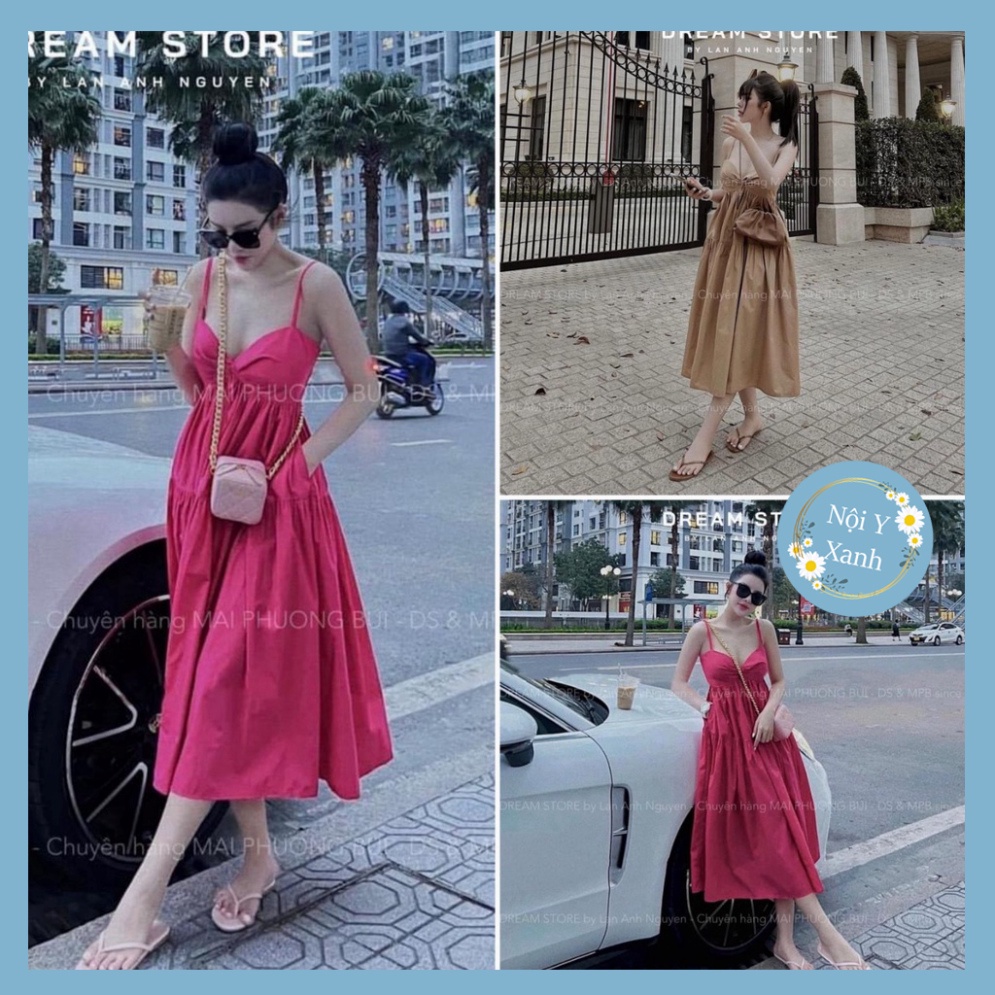 đầm maxi 2 dây dáng thon cao cup ngực closet, váy 2 dây đi biển , mặc trong nhà bầu bí thoải mái hàng đẹp trendy - nội y