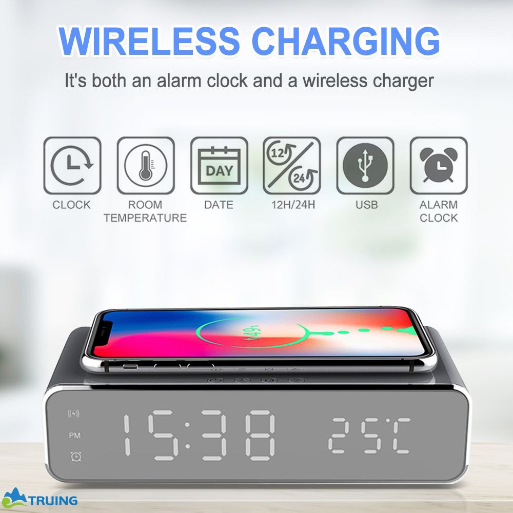 Đế Sạc Nhanh Không Dây Có Đèn Led Cho Iphone X / Xs Max Xr 8 Plus Samsung S8 S9 Note 9
