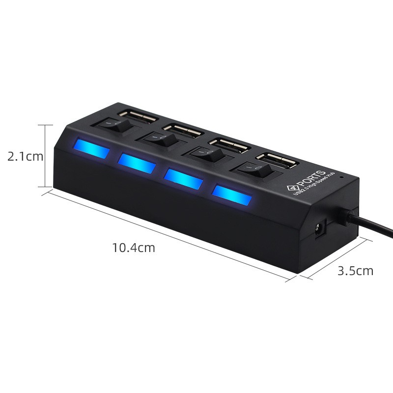 HUB USB 1 ra 4 có công tắc 40cm