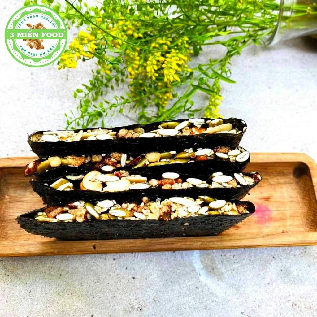 Rong biển kẹp hạt dinh dưỡng 3 Miền Food hũ 200g loại 1, ăn vặt healthy, giảm cân, Eatclean,cho gymer