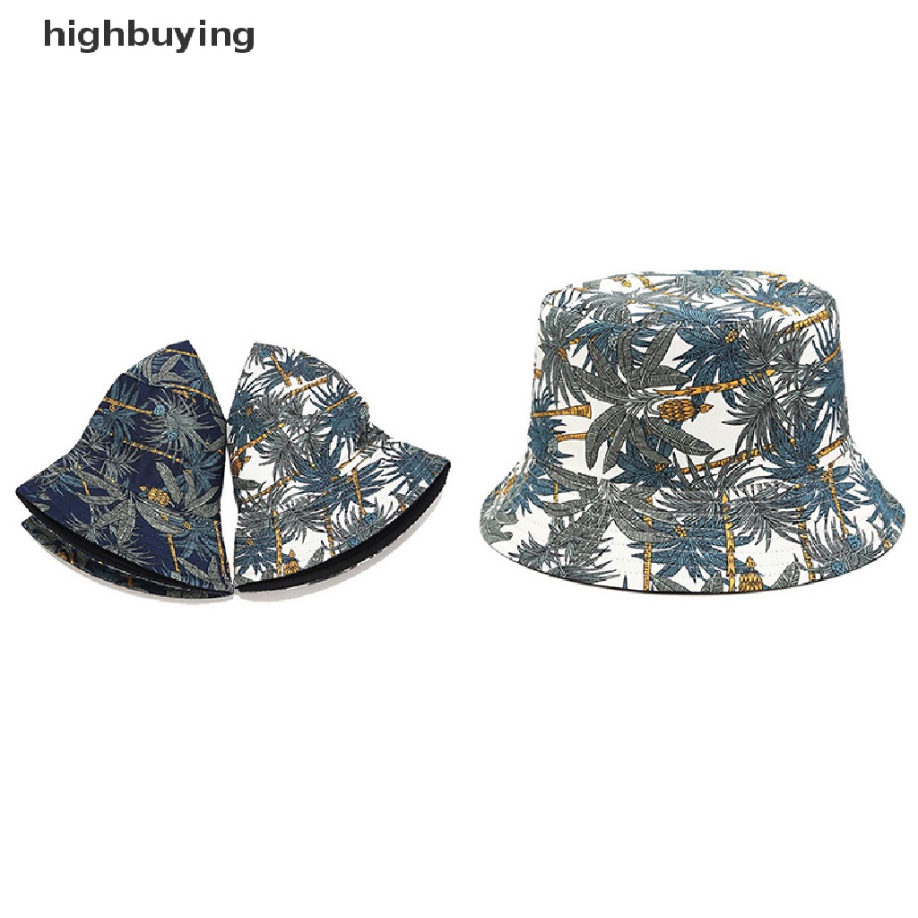 [highbuying] Mũ Bucket Hai Mặt Họa Tiết Hoạt Hình Graffiti Thời Trang Đi Du Lịch Mới Cho Nam Và Nữ