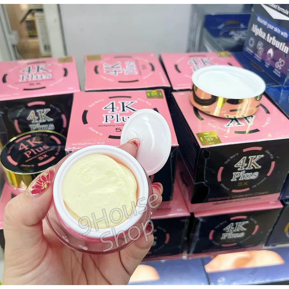 01 Kem Dưỡng Trắng &amp; Phục Hồi Da Vùng Nách 4K Plus 5x Thái Lan 20gram