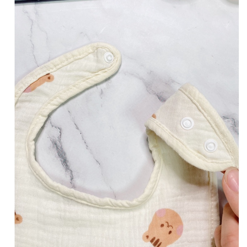 Yếm vuông chữ U, chất xô muslin kiểu dáng Hàn Quốc thoáng mát thấm hút cực nhanh