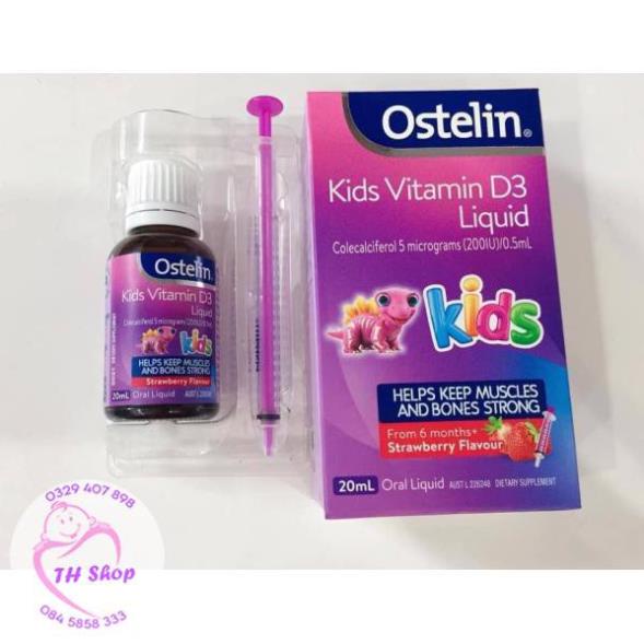 Vitamin D3 Ostelin Liquid 20ml Dạng Nước Cho bé Từ 6M+ Mẫu Mới
