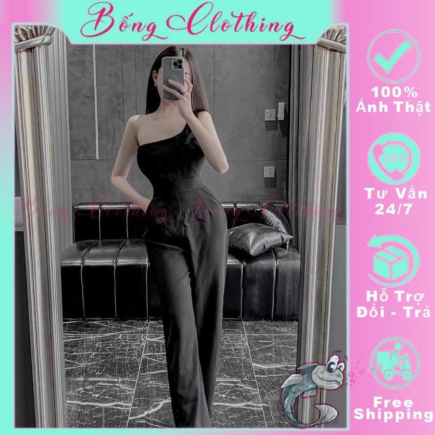 Bộ jum lệch vai tôn body với 2 màu đen, trắng
