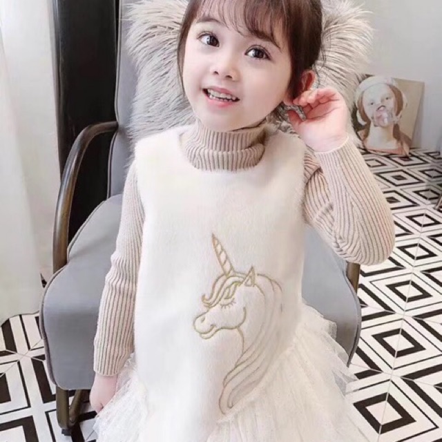 váy lông bèo chân cho bé 3-5tuổi kèm video ảnh thật