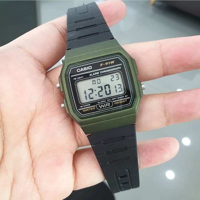 Đồng hồ unisex dây nhựa Casio Anh Khuê F-91WM-3ADF