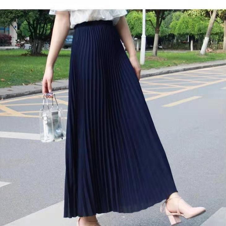 Chân Váy Chiffon Dài 90cm Xếp Ly Thời Trang Nữ Tính
