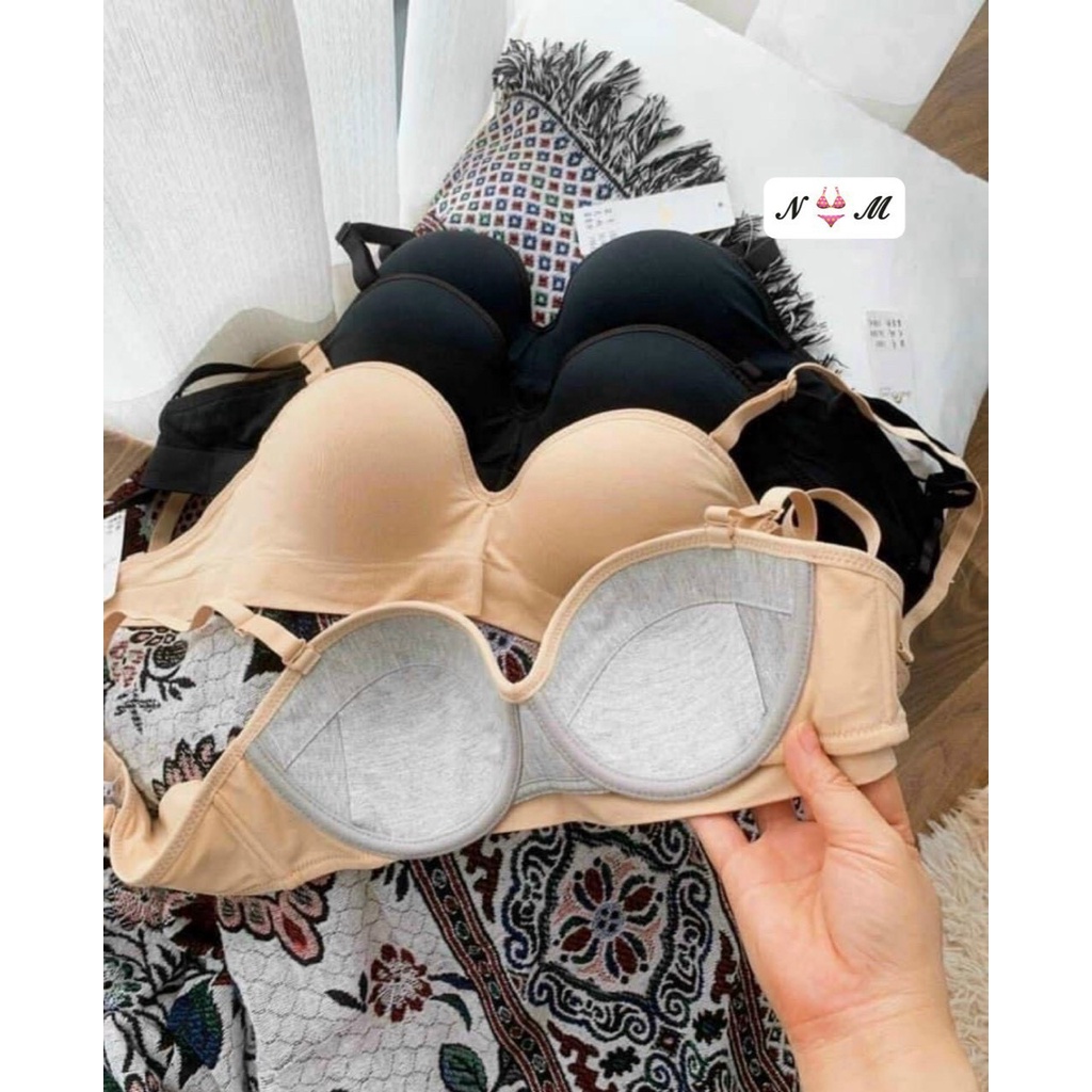 Áo Lót Đệm Mỏng Cotton Cao Cấp, Quả Cúp Ngang Nâng Ngực Hà Giang Vnxk