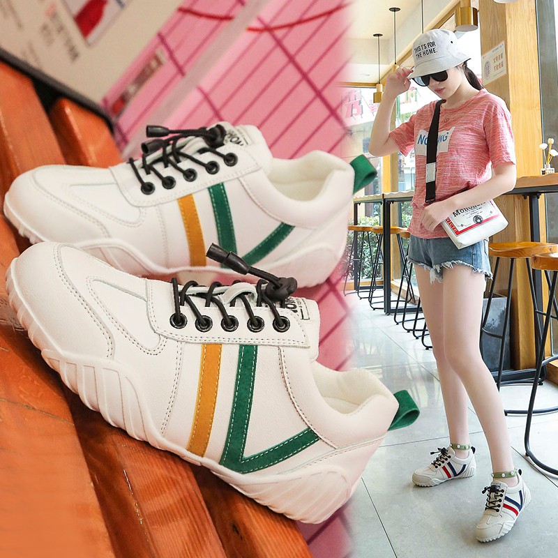 Giày Lười Bằng Da Đế Bằng Thiết Kế Thể Thao Trẻ Trung Năng Động