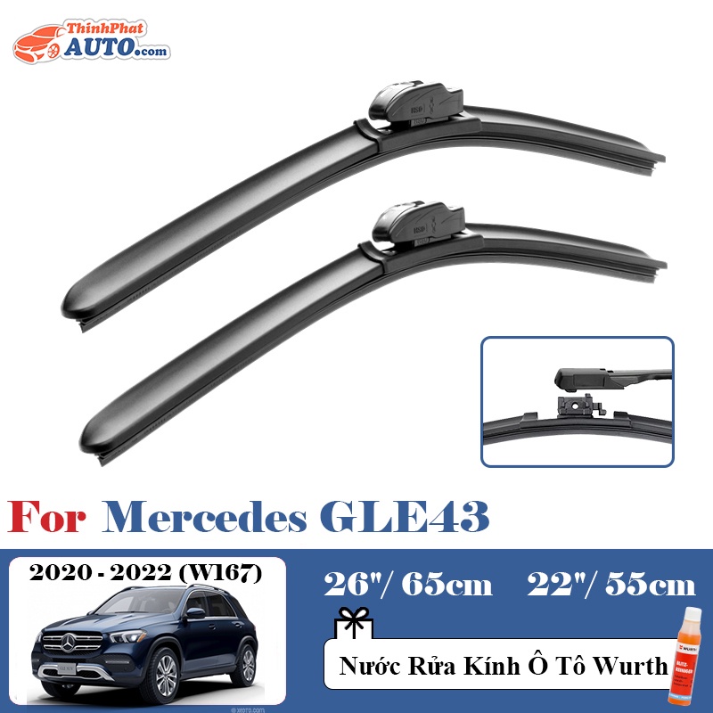 Gạt Mưa Xe Mercedes GLE43 (2015 - 2022) Silicone Chính Hãng TP-Wiper